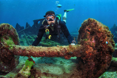 Scuba diving in sea