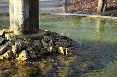 Close-up of fountain on water