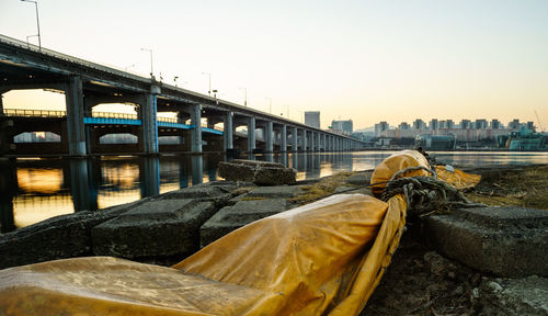 View of bridge over river