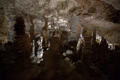 Low angle view of rock formation in cave