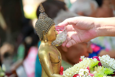 Songkran festival is new year in thailand, water blessing ceremony