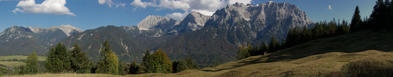 Panoramic view of mountains and landscape