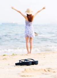 Full length of woman on beach