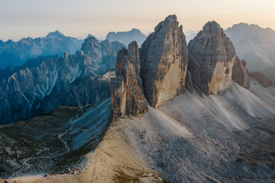 Panoramic view of rocky mountains against sky