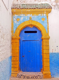 Close-up of blue door