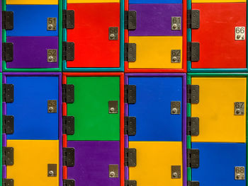 Full frame shot of multi colored locker