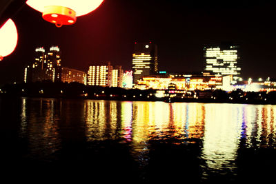 Illuminated city at night