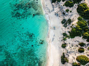 High angle view of beach