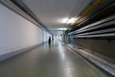 Empty subway along the walls