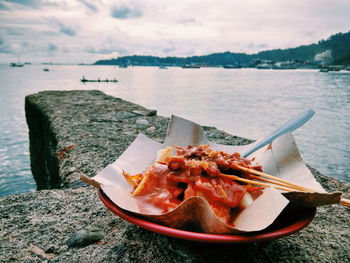 Close-up of food in sea