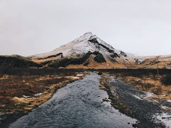 Scenic view of mountains against clear sky