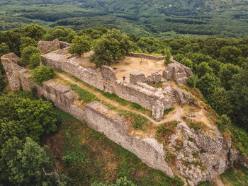 High angle view of rock formations