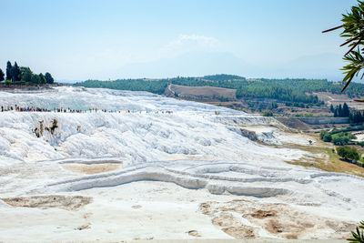 Scenic view of land against sky