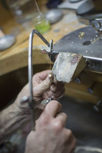 Close-up of hand holding stick