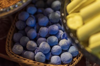 High angle view of fruits in basket