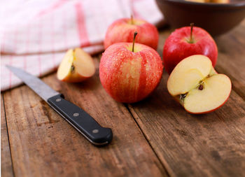 High angle view of fruits on table