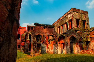 Low angle view of historic building against sky