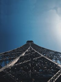 Low angle view of building against blue sky