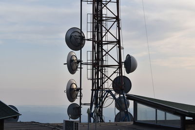 View of antenna tower in dajti mountain albania