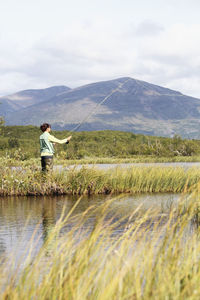 Woman fishing