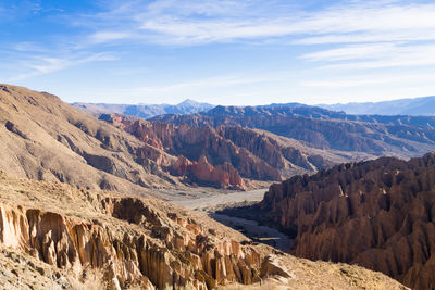 Panoramic view of mountains against sky