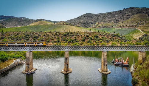 Bridge over river against sky