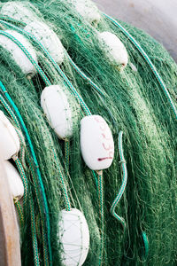 High angle view of fishing net