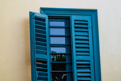 Close-up of closed window of building