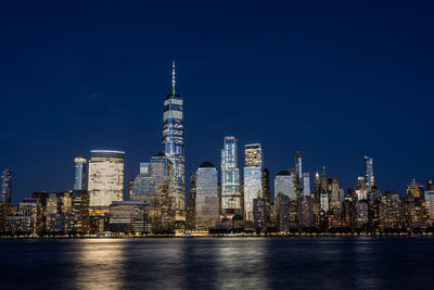 Illuminated city at night