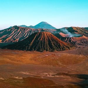 Scenic view of desert against clear sky