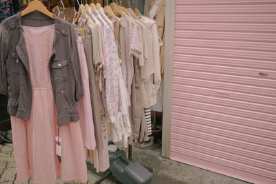 Pink clothing pastel matching store front