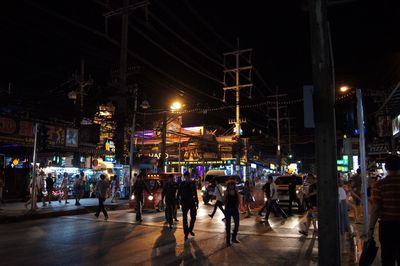 Illuminated street light at night