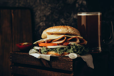 Close-up of bread on table