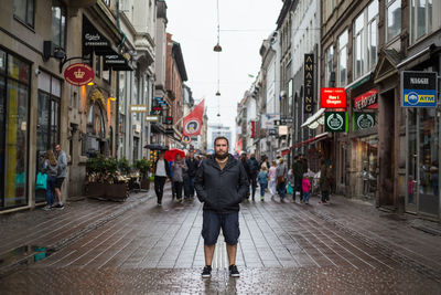 People on street in city