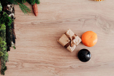 High angle view of food on table