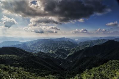 Scenic view of mountains against sky