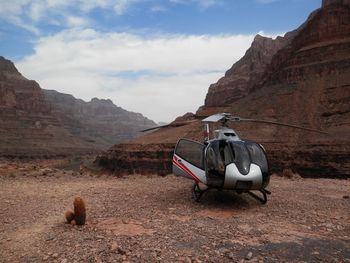 Helicopter on field at grand canyon national park