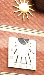 High angle view of clock on table