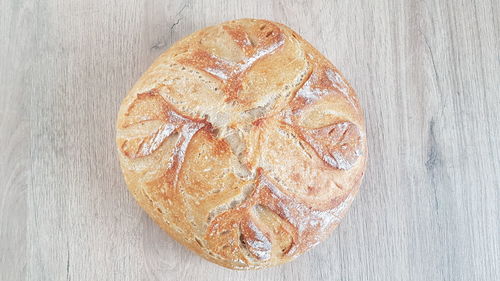 High angle view of bread on table