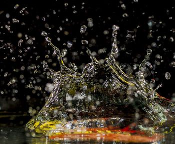 Close-up of water drops on glass