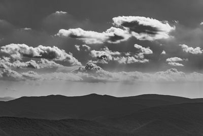 Scenic view of mountains against sky