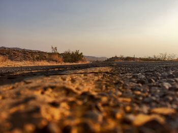 Surface level of railroad tracks