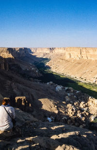 Scenic view of rock formations against sky