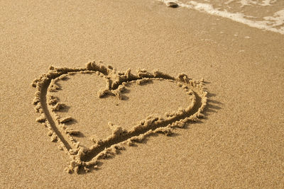 Heart shape on sand