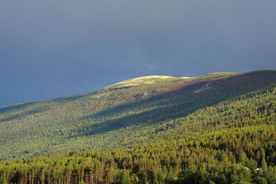 Scenic view of land against sky