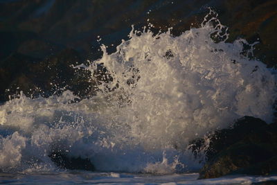 Water splashing in sea