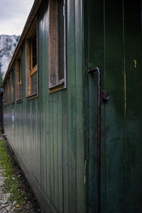 Close-up of wooden train