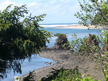 Scenic view of beach against sky