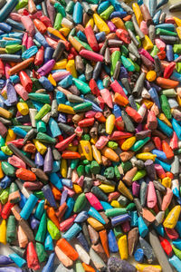 Full frame shot of colorful crayons