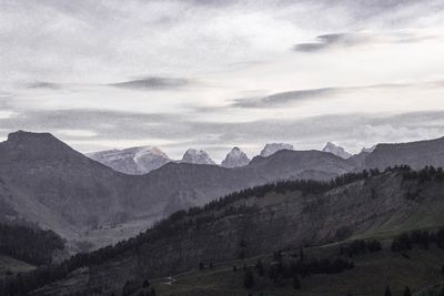 Scenic view of mountains against sky